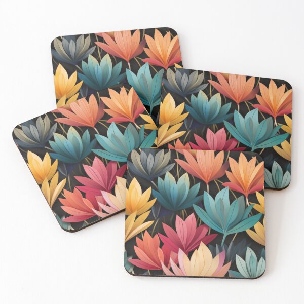 Item preview, Art deco style Palm flowers designed and sold by Shop illusia.