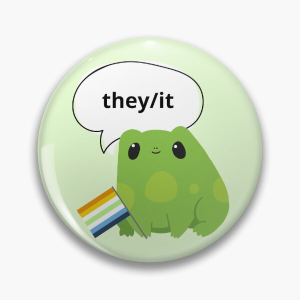 Item preview, Frog AroAce Agender Pronouns They/It Pronoun designed and sold by Furia LGBTQ+ Accessories.