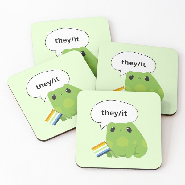Item preview, Frog AroAce Agender Pronouns They/It Pronoun designed and sold by Furia LGBTQ+ Accessories.