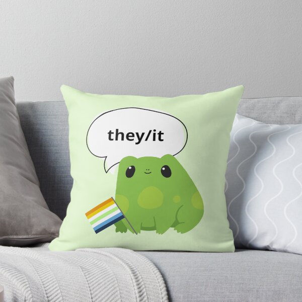 Item preview, Frog AroAce Agender Pronouns They/It Pronoun designed and sold by Furia LGBTQ+ Accessories.