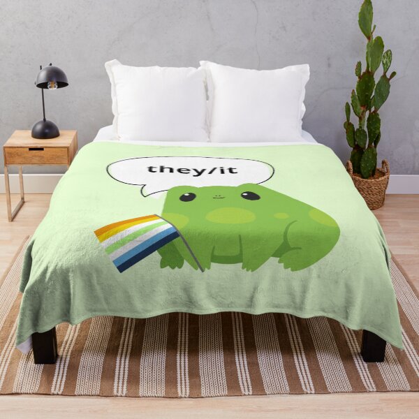 Item preview, Frog AroAce Agender Pronouns They/It Pronoun designed and sold by Furia LGBTQ+ Accessories.
