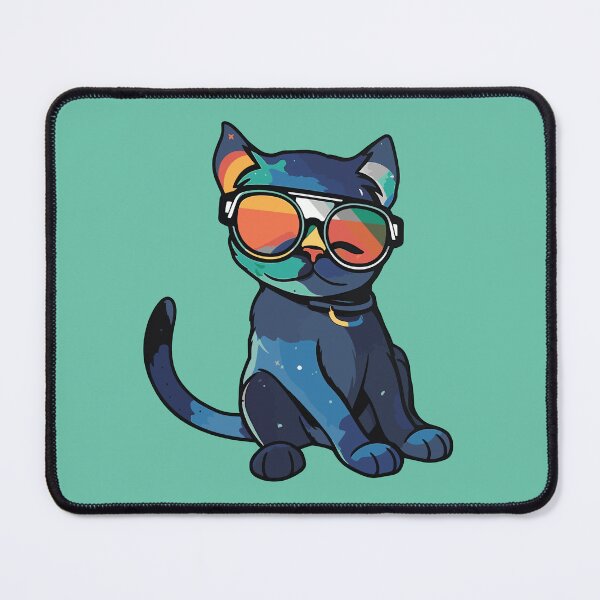 Item preview, Futuristic Multicolor Cats #33 night cat designed and sold by SOVISART.