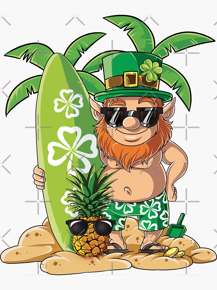 Leprechaun Hawaiian Surfing T Shirt St Patricks Day Hawaii Leprechaun Hawaiian Surfing T Shirt St Patricks Day Hawaii