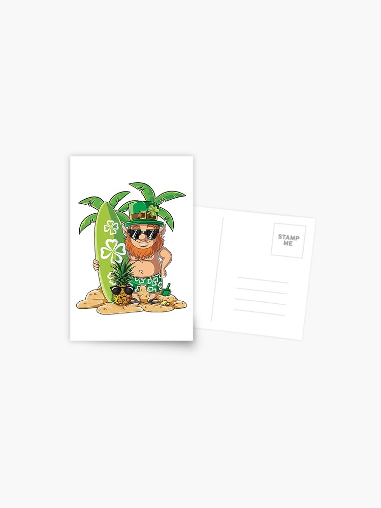 Leprechaun Hawaiian Surfing T Shirt St Patricks Day Hawaii | Art Print