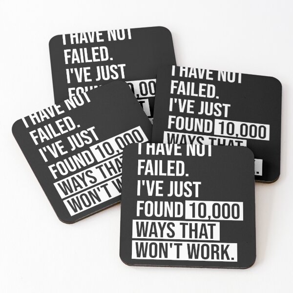 Item preview, I Have Not Failed - Thomas Alva Edison Quote - Literature - Typography Print - Black designed and sold by Studio Grafiikka.
