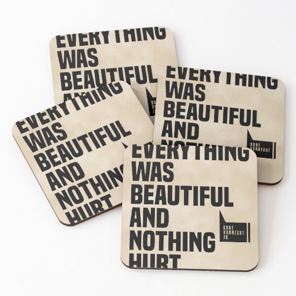 Item preview, Everything Was Beautiful And Nothing Hurt, Kurt Vonnegut Quote, Literature Typography Print, Vintage designed and sold by Studio Grafiikka.