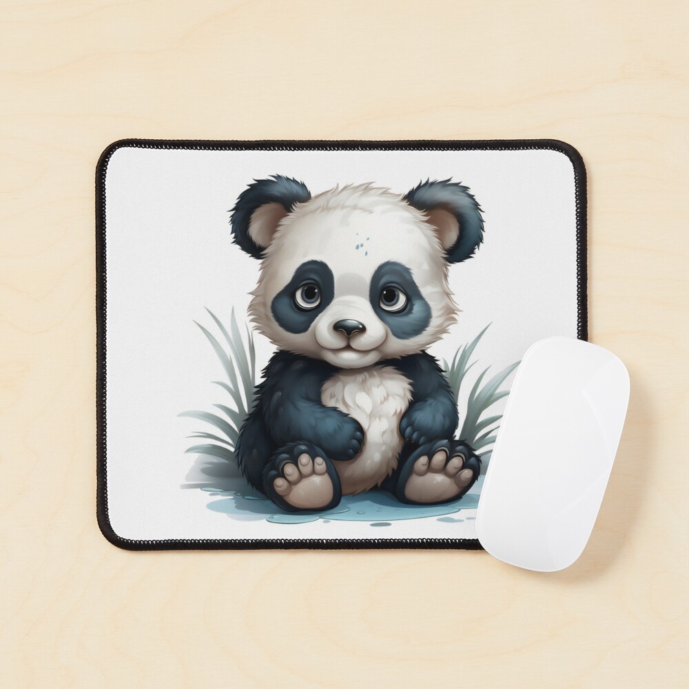 Watercolor clipart cute baby panda. Hand draw kawaii animal Stock  Illustration | Adobe Stock