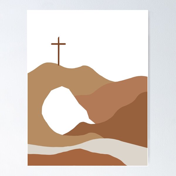 Jesus Empty Tomb Aesthetic Neutrals Poster