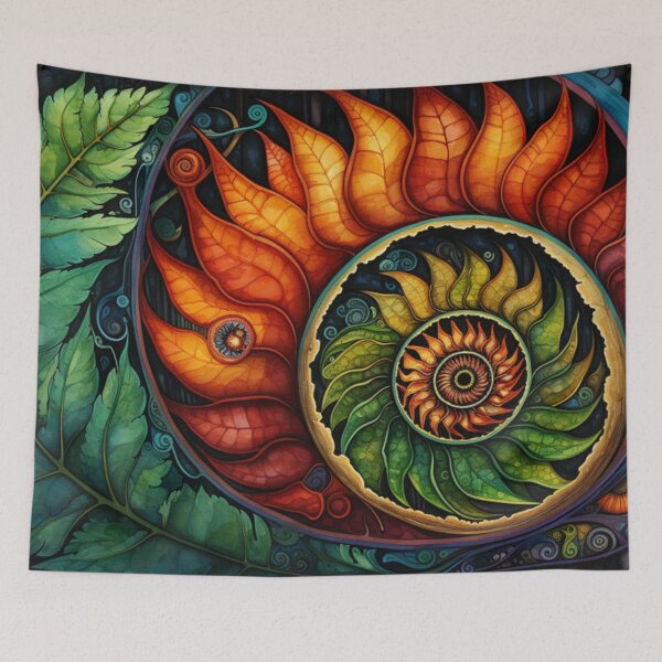 Item preview, Golden Spiral of Leaves and Vines designed and sold by shakespeare1212.