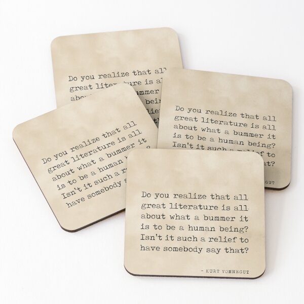Item preview, What a bummer it is to be a human being - Kurt Vonnegut Quote, Literature, Typewriter Print, Vintage designed and sold by Studio Grafiikka.