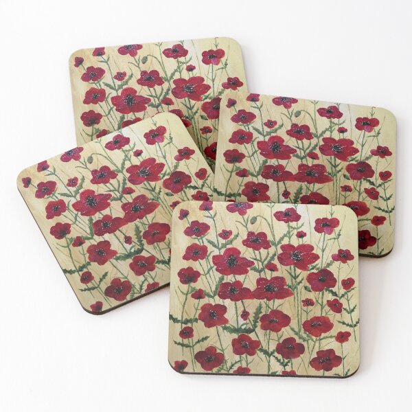Item preview, Poppies, naive painting designed and sold by Sandra  Steinke.