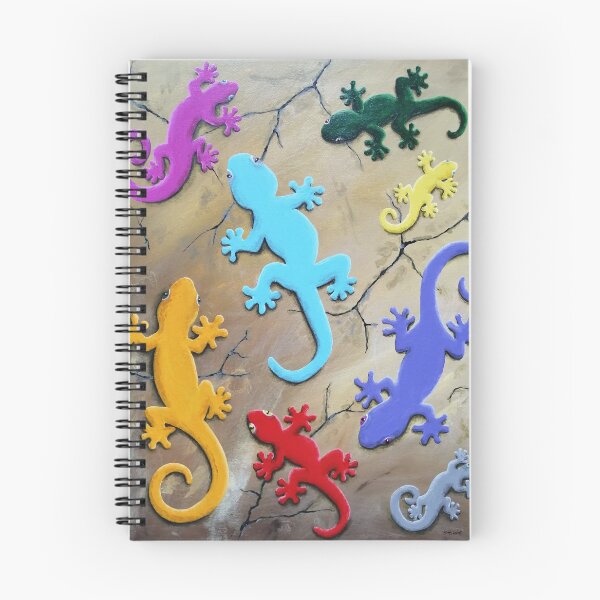 Item preview, Colorful lizards climb on a wall, motif 2 designed and sold by Sandra  Steinke.