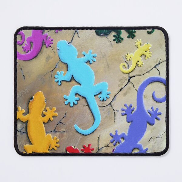 Item preview, Colorful lizards climb on a wall, motif 2 designed and sold by Sandra  Steinke.