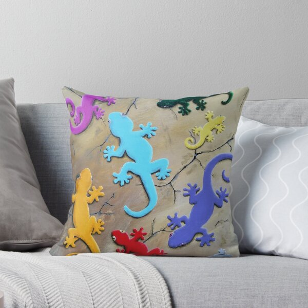 Item preview, Colorful lizards climb on a wall, motif 2 designed and sold by Sandra  Steinke.