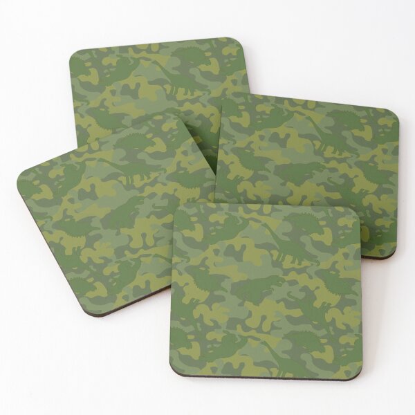 Item preview, Dinosaurs on camo, Olive green camouflage with dinosaurs, Kids camo print designed and sold by Morrisseyfabric.
