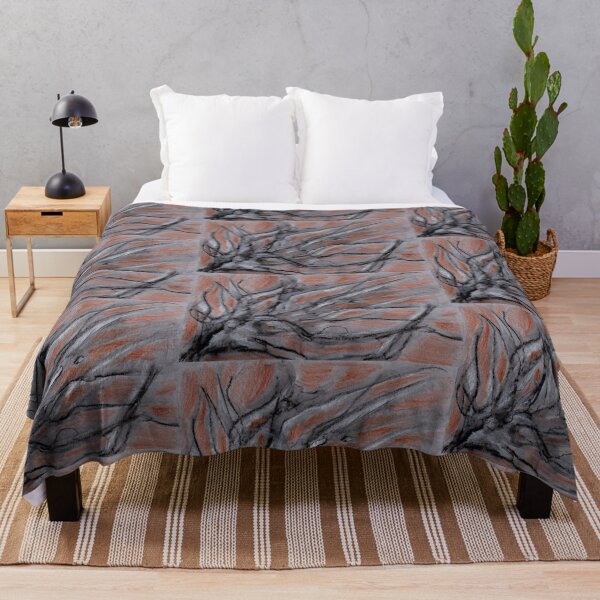 Item preview, Abstract of Shrubbery in Grey, Red, and Black designed and sold by LiszaB.