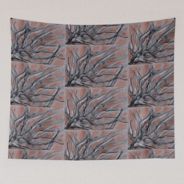 Item preview, Abstract of Shrubbery in Grey, Red, and Black designed and sold by LiszaB.