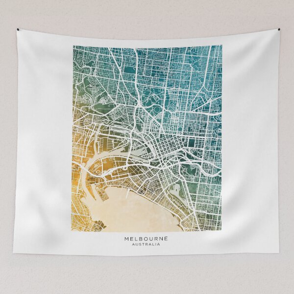 Item preview, Melbourne Australia City Street Map designed and sold by ArtPrints.