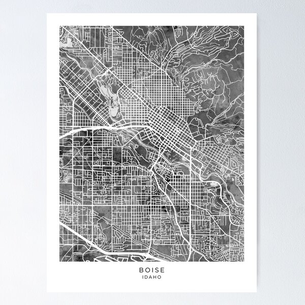 Artikelvorschau, Straßenkarte der Stadt Boise, Idaho entworfen und verkauft von ArtPrints.