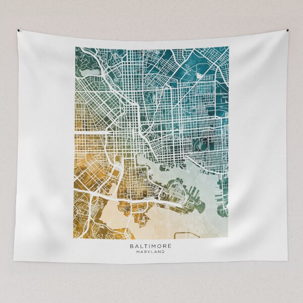 Item preview, Baltimore Maryland City Street Map designed and sold by ArtPrints.