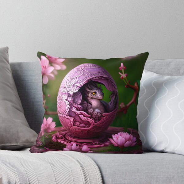 Item preview, Enchanting Emergence: Dragon in a Pink Egg Fantasy Art designed and sold by CraftyAnimal.