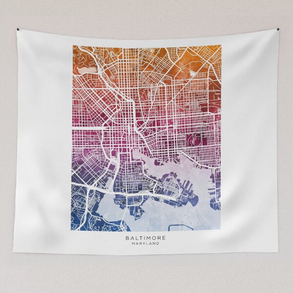 Item preview, Baltimore Maryland City Street Map designed and sold by ArtPrints.