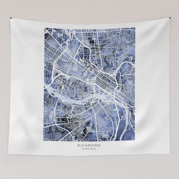 Item preview, Richmond Virginia City Street Map designed and sold by ArtPrints.
