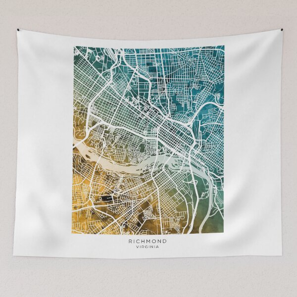 Item preview, Richmond Virginia City Street Map designed and sold by ArtPrints.