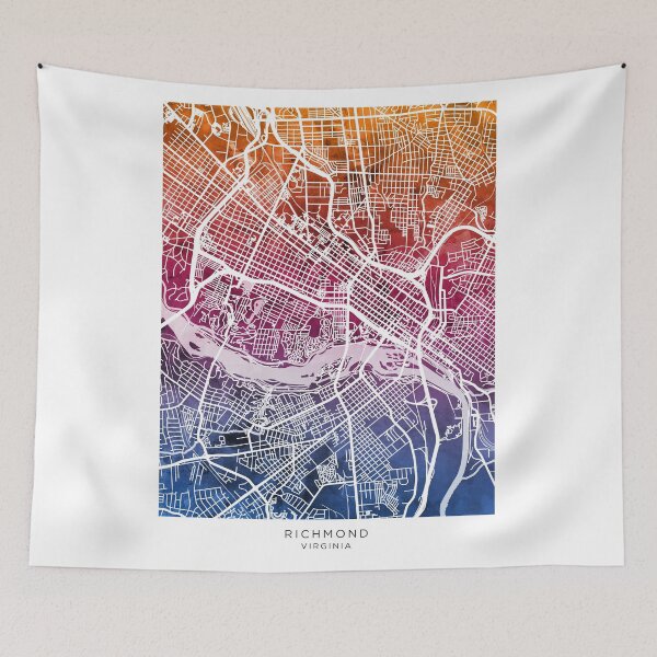 Item preview, Richmond Virginia City Street Map designed and sold by ArtPrints.