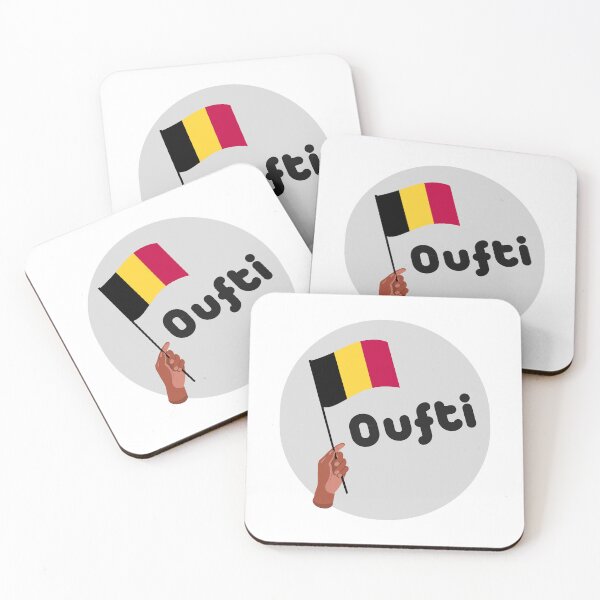 Item preview, Phew! Belgian expression of Liege with a Belgian flag in the shape of a round black yellow red designed and sold by PausePapote.