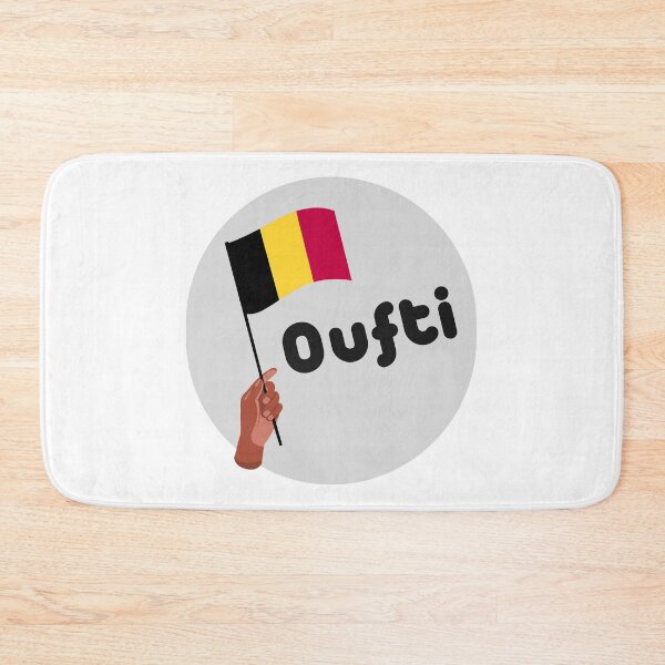 Item preview, Phew! Belgian expression of Liege with a Belgian flag in the shape of a round black yellow red designed and sold by PausePapote.