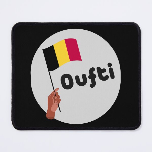 Item preview, Phew! Belgian expression of Liege with a Belgian flag in the shape of a round black yellow red designed and sold by PausePapote.