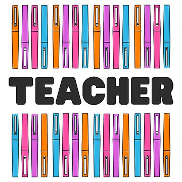 Teacher Pens Sticker for Sale by Doodlesbyclaire