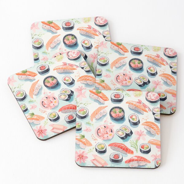 Item preview, Watercolor Sushi Pattern | An Elegant Design Inspired by Japanese Culture designed and sold by PaletPatisserie.