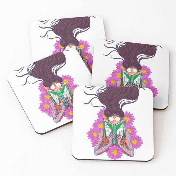 Item preview, Cute Lotus Girl with goggles reading Book designed and sold by ArtofSayankan.