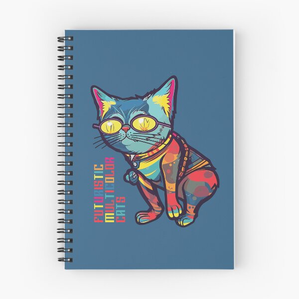 Aperçu de l'œuvre Chats multicolores futuristes #16 chat électrique créée et vendue par SOVISART.