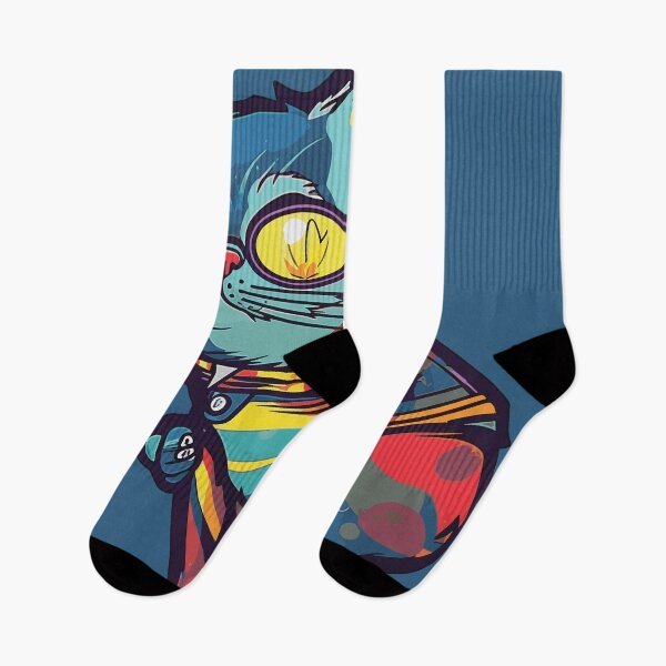Item preview, Futuristic Multicolor Cats #16 electric cat designed and sold by SOVISART.