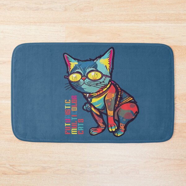 Item preview, Futuristic Multicolor Cats #16 electric cat designed and sold by SOVISART.