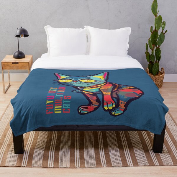 Item preview, Gatos multicolores futuristas #16 gato eléctrico designed and sold by SOVISART.