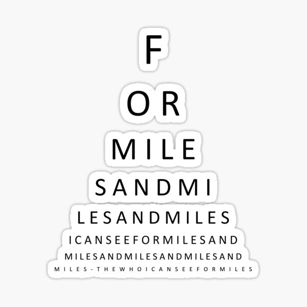 examen ocular: puedo ver millas Pegatina