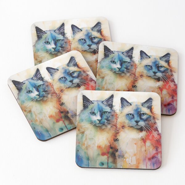 Item preview, Colorful Watercolor Ragdolls designed and sold by ragdollmania.