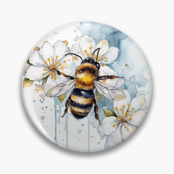 Item preview, Bee Watercolor Floral designed and sold by Magnuna.