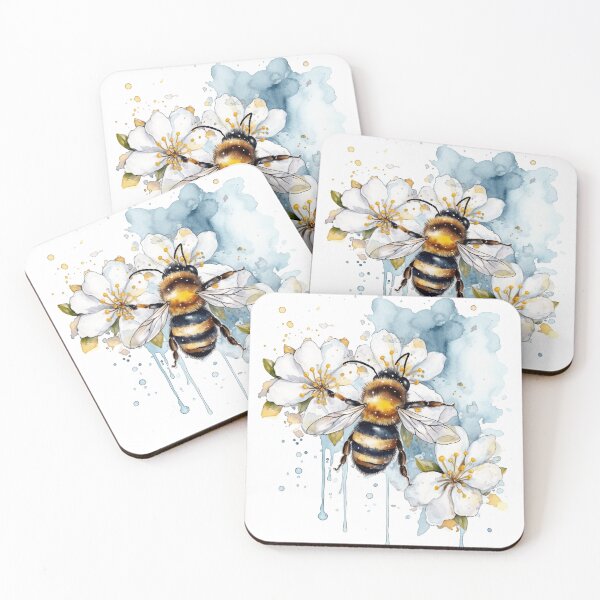 Item preview, Bee Watercolor Floral designed and sold by Magnuna.