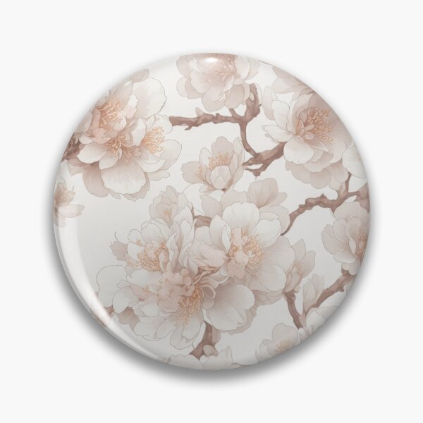 Item preview, White cherry blossoms illustrated background designed and sold by ArtyBuys.