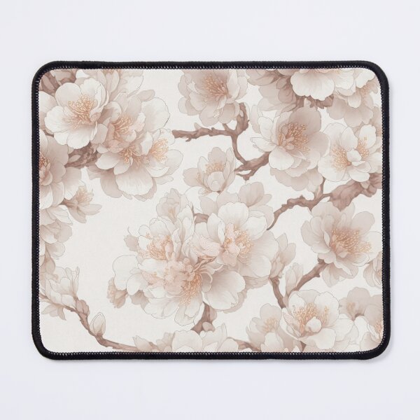 Item preview, White cherry blossoms illustrated background designed and sold by ArtyBuys.