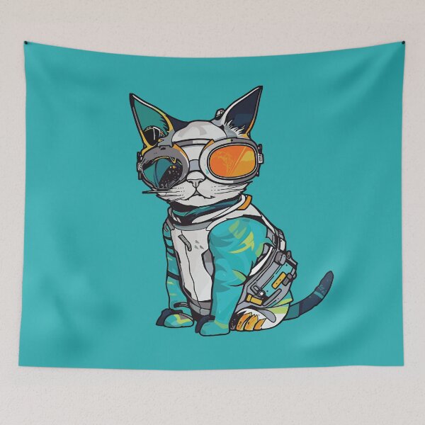 Item preview, Futuristic Multicolor Cats #18 cyber cat designed and sold by SOVISART.