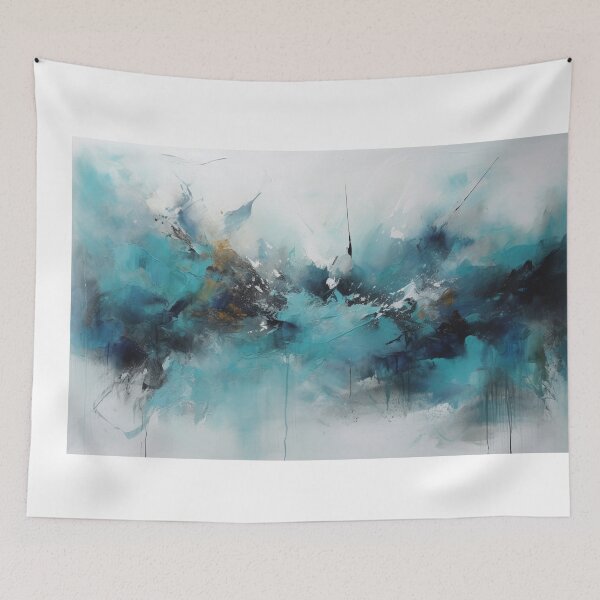 Item preview, Turquoise Abstract Art Canvas Print designed and sold by artbybodhi.