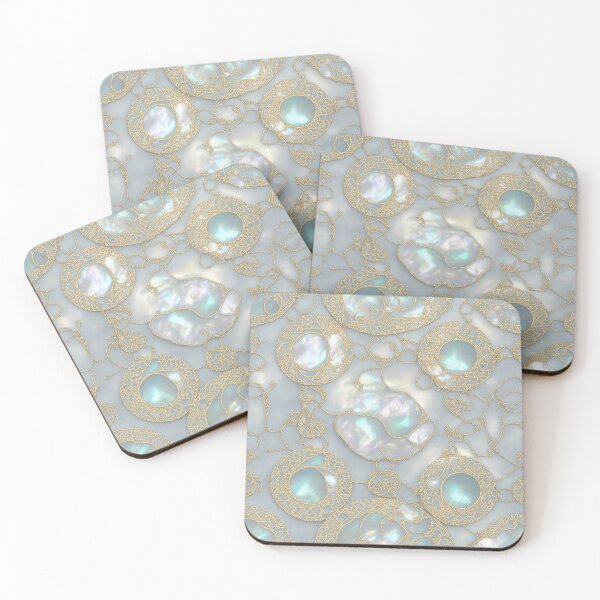 Item preview, Mother of pearl and gold filigree pattern illustration designed and sold by ArtyBuys.