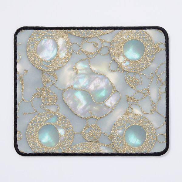 Item preview, Mother of pearl and gold filigree pattern illustration designed and sold by ArtyBuys.
