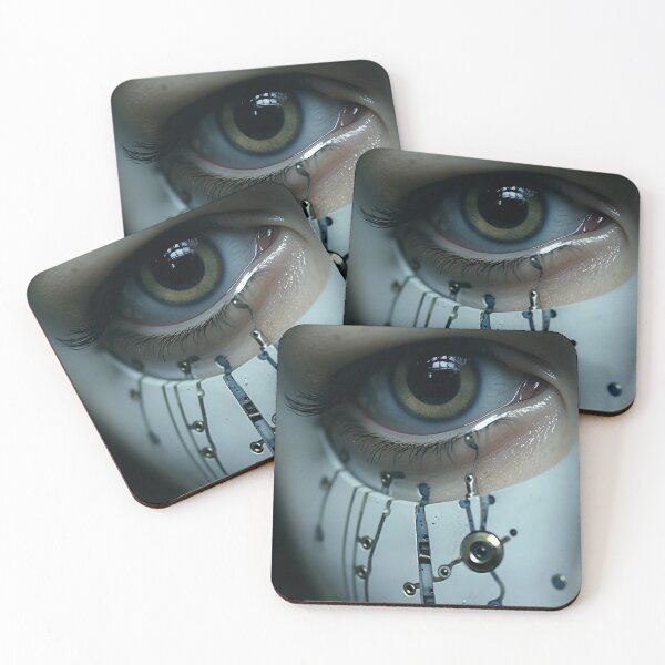 Item preview, Cybernetics Close-Up Of Human Face designed and sold by cyberartmaker.